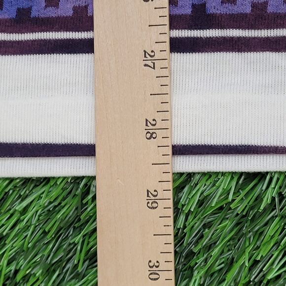 Vintage 90s Penguin Club Stripes Polo Shirt L/XL 23x29 White Purple - Picture 10 of 10